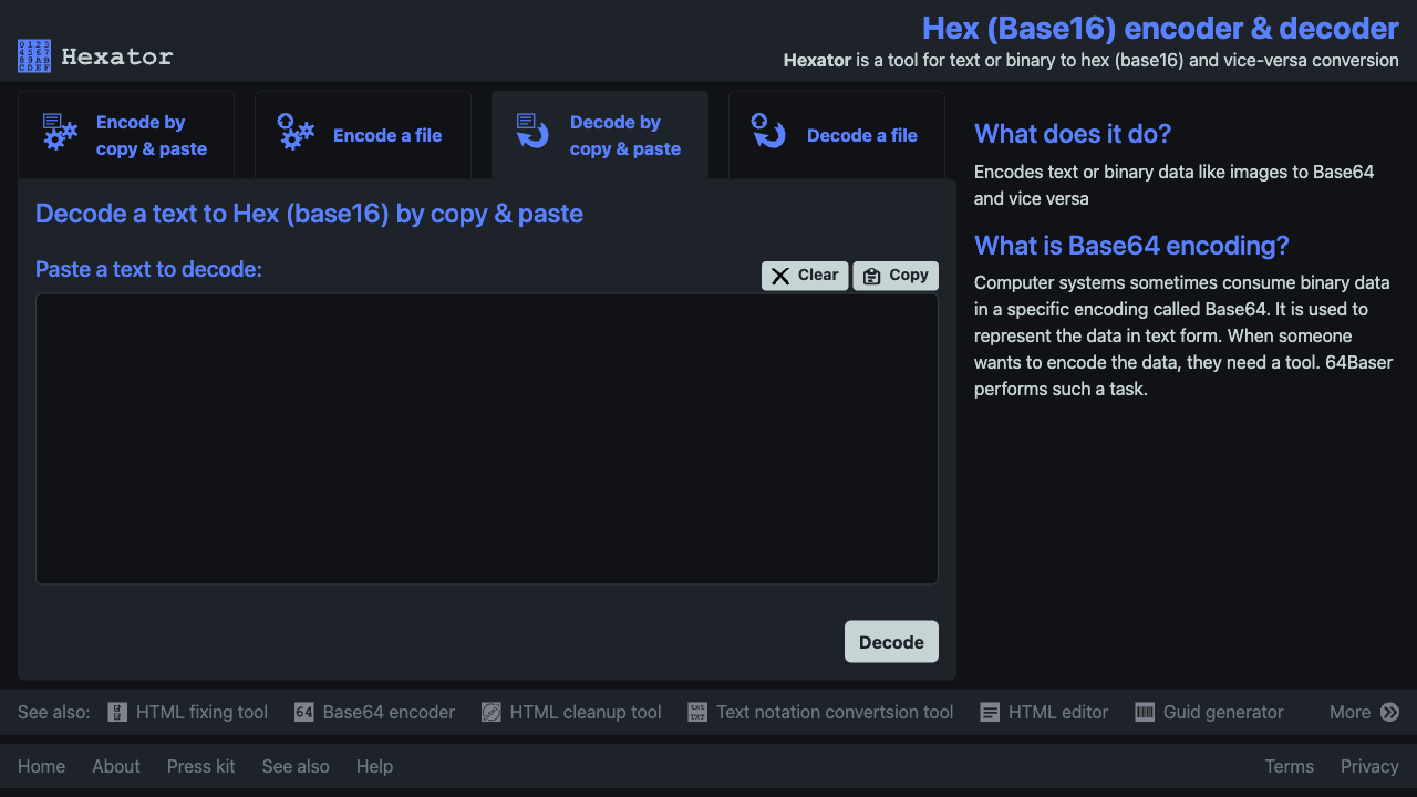 Decode by copypaste