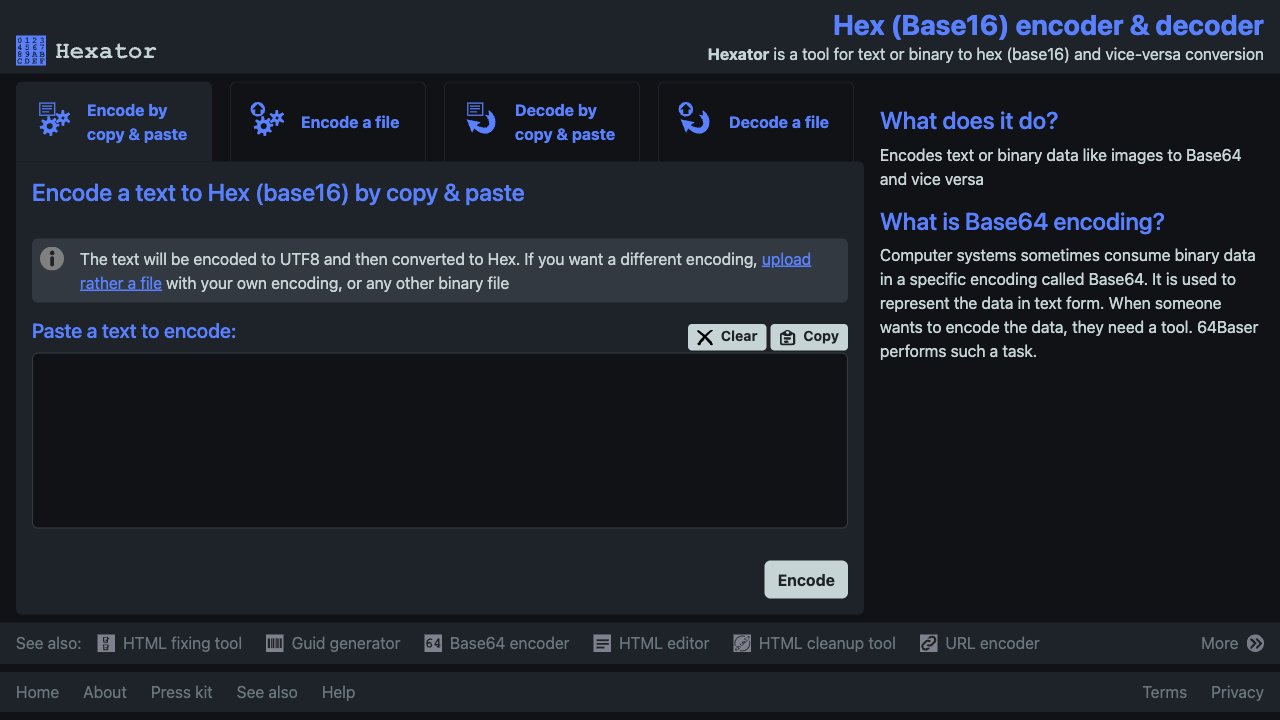Homepage (encode by copy & paste)